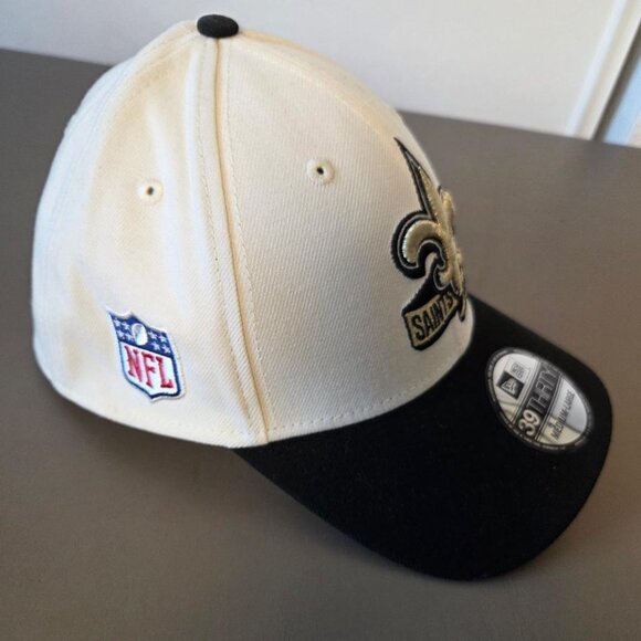 New Orleans Saints Embroidered Hat New Era 39 Thirty Off-White/Black M/L - Picture 5 of 12